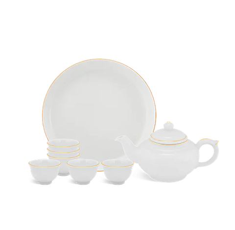 Bộ trà 0.35 L - Jasmine - Viền Chỉ Vàng