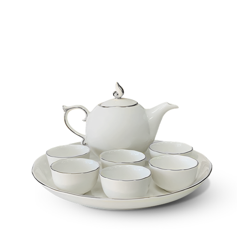 Bộ trà 0.3 L - Mẫu Đơn - IFP Chỉ Bạch Kim