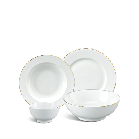 Bộ đồ ăn 09 sản phẩm - Jasmine - Viền Chỉ Vàng