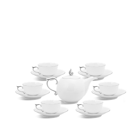 Bộ trà 0.7L - Mẫu đơn IFP - Chỉ Bạch Kim