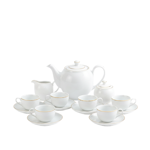 Bộ trà 1.1L - Camellia -  Viền chỉ vàng