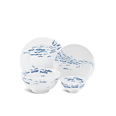 Bộ đồ ăn 10 sản phẩm - Jasmine - Cá Cơm Sương Mờ