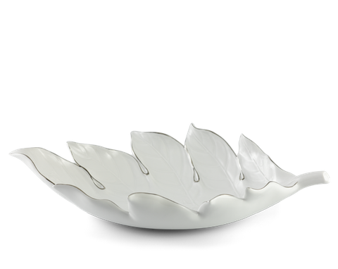 Dĩa trái cây Lá Sake 42.5 cm (Chỉ Bạch Kim)