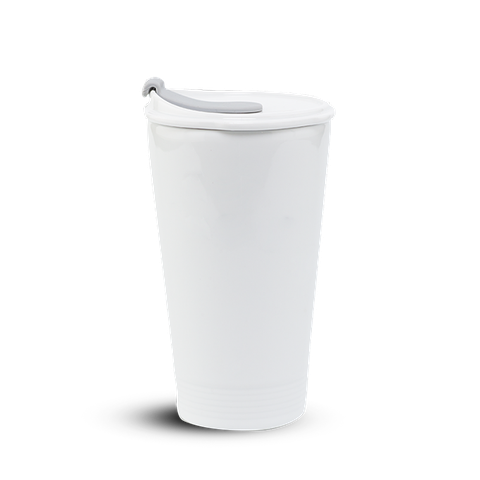 Ly sứ dưỡng sinh 0.48L (K1) + Nắp ống hút Trắng