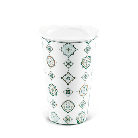 Ly sứ dưỡng sinh 0.48 L (K1) + nắp Dưỡng sinh Vintage (LTN)