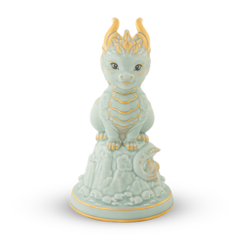 Tượng rồng Hảo Đức 23.9 cm - Men Ngọc Sương Mờ