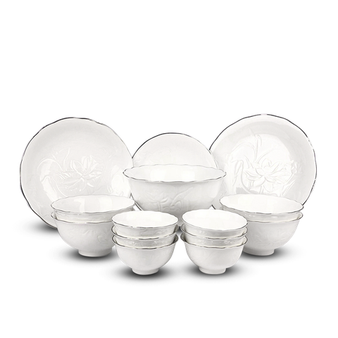 Bộ đồ ăn 14 sản phẩm - SEN IFP - Chỉ Bạch Kim