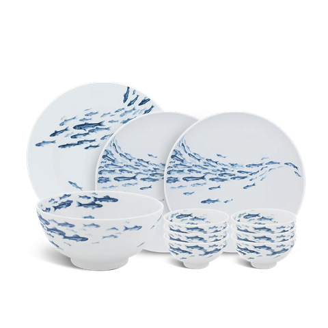 Bộ đồ ăn 10 sản phẩm - Jasmine - Cá Cơm Sương Mờ L1