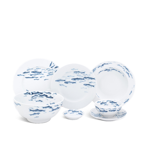 Bộ đồ ăn 23 sản phẩm - Jasmine - Cá Cơm Sương Mờ L1