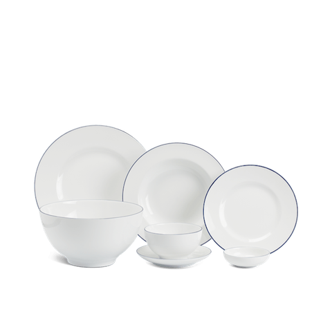 Bộ đồ ăn 6 người 25 sản phẩm - Camellia - Chỉ xanh dương