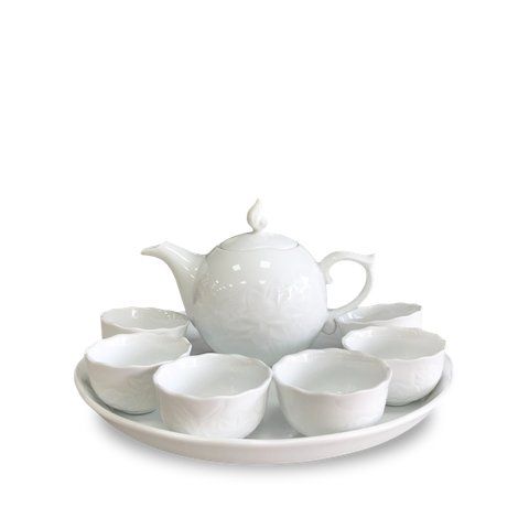 Bộ trà 0.3 L - Sen - Trắng