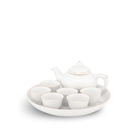 Bộ trà 0.35 L - Jasmine - Viền Chỉ Vàng