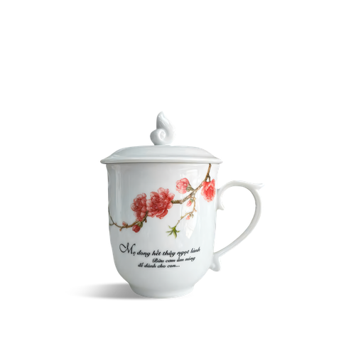 Ca trà 0.30 L + nắp (hoa) MAU DON Đào & LC3