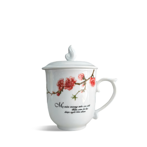 Ca trà 0.30 L + nắp (hoa) MAUDON Đào & LC4