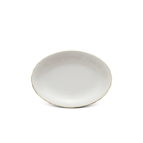 Dĩa Oval 32cm - Mẫu Đơn IFP - Chỉ Vàng