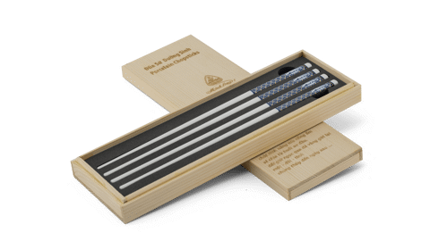 Đũa sứ dưỡng sinh 24.4 cm (2đôi/HQ) - Dưỡng Sinh IFP - Xanh Trang Trí Vàng 2 - Hộp Gỗ