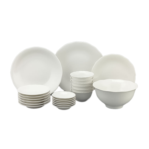 Bộ đồ ăn 22 sản phẩm - Mẫu đơn IFP - Trắng Ngà