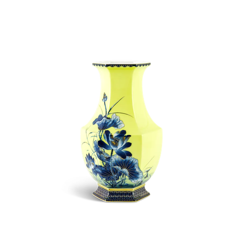 Bình hoa Lộc Phát 28 cm - Bình Hoa - Sen vàng nền vàng