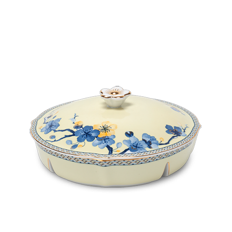 Khay mứt 5 ngăn - Hoa Mai Phú Quý (Viền Vàng)