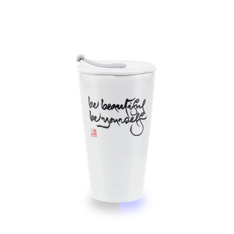 Ly sứ dưỡng sinh 0.48 L (K1) + nắp ống hút - Dưỡng Sinh - Trắng - C1