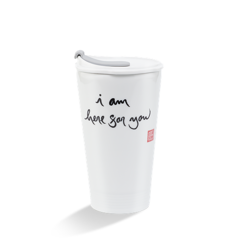 Ly sứ dưỡng sinh 0.48 L (K1) + nắp ống hút - Dưỡng Sinh - Trắng - C3