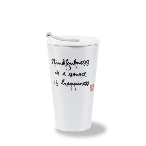 Ly sứ dưỡng sinh 0.48 L (K1) + nắp ống hút - Dưỡng Sinh - Trắng - C4