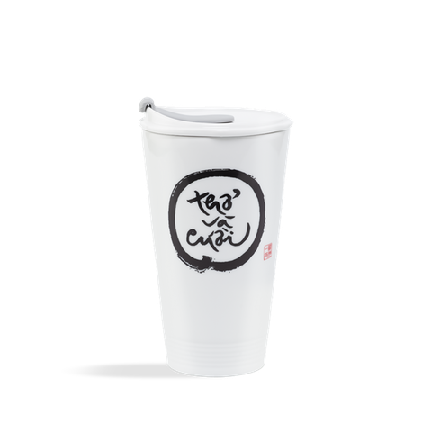 Ly sứ dưỡng sinh 0.48 L (K1) + nắp ống hút - Dưỡng Sinh - Trắng - C5