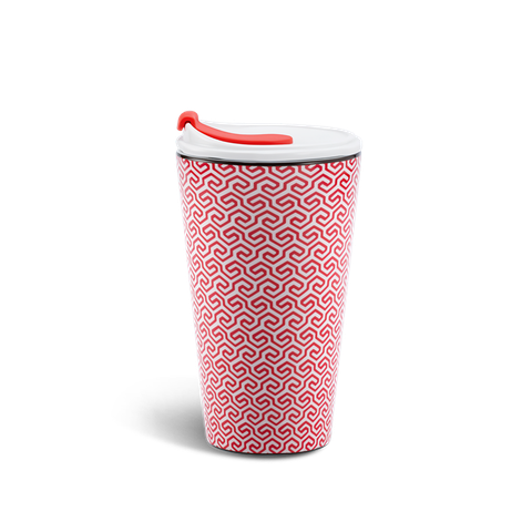 Ly sứ dưỡng sinh 0.48 L (K1) + nắp ống hút - Red Karakusa (LTF)