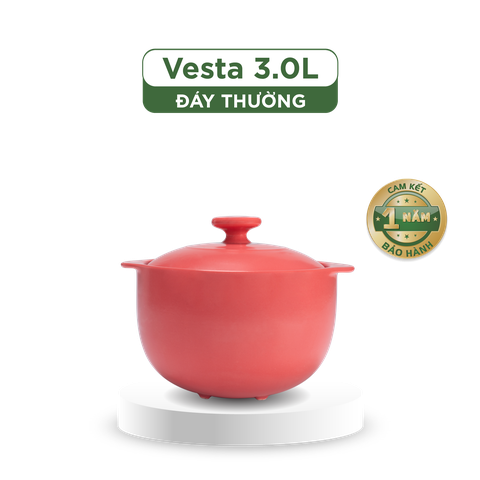 Nồi Dưỡng Sinh Vesta 3.0L + Nắp (CK) – Healthy Cook – Màu Đỏ 2