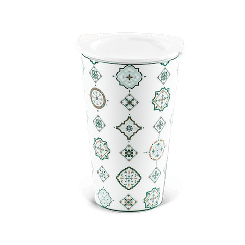 Ly sứ dưỡng sinh 0.48 L (K1) + nắp Dưỡng sinh Vintage (LTN)