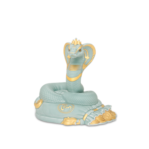 Tượng Rắn Thanh Xà 17cm - Men Ngọc Sương Mờ (vàng) (N)