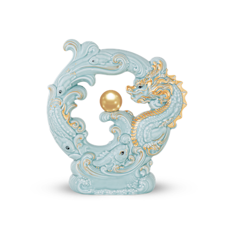 Tượng rồng Khải Đức 23.9 cm - Men Ngọc (bóng)