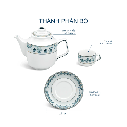 Bộ trà 0.7L - Jasmine - Tứ quý