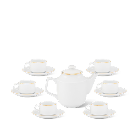 Bộ Trà 0.7L – Jasmine – Viền Chỉ Vàng