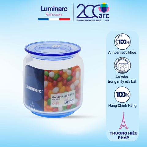 Hũ thủy tinh Luminarc Rondo ice blue 500ml - J1848