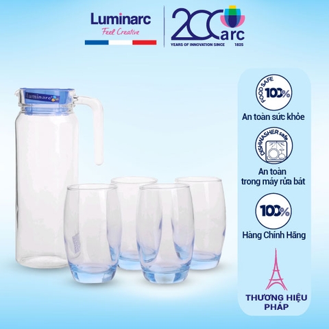 Bộ bình cốc thủy tinh Luminarc Rotterdam Ice Blue 5 chi tiết - J1799