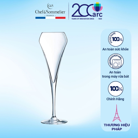 Bộ 6 ly champagne thủy tinh C&S Open Up 200ml - U1051 (Giá áp dụng cho 30 bộ trở lên)