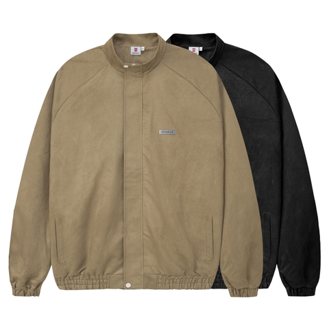 H06-AK1 Áo khoác da lộn cổ trụ Hiddle