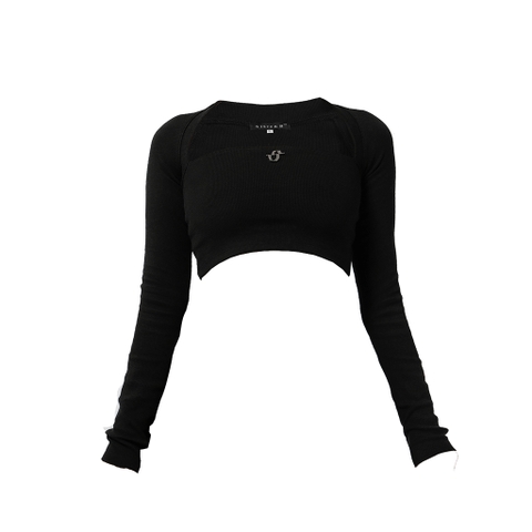 Sisters Áo bo gân tay dài cổ vuông Neva