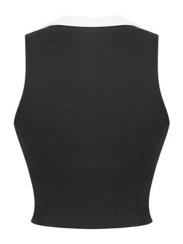 Áo thể thao nữ có cổ bẻ sát nách BRETH có mút ngực croptop