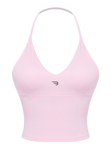 Áo thun nữ tập gym form cổ yếm BRETH có mút ngực hở lưng