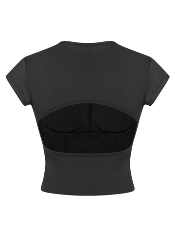 Áo thun nữ thể thao body croptop BRETH khoét lưng có mút ngực