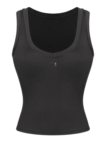 Áo thun thể thao nữ cổ tim sát nách BRETH kèm mút ngực