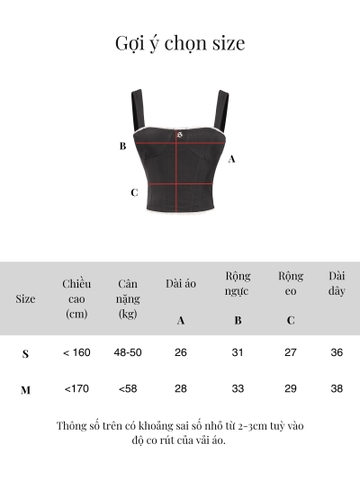 SISTERS Áo croptop kiểu Corset Fannie