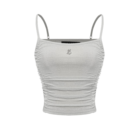 SISTERS Áo dây nhún ánh kim Bling