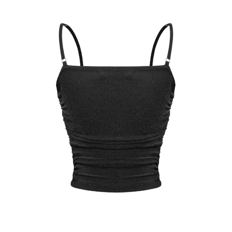 SISTERS Áo dây nhún ánh kim Bling