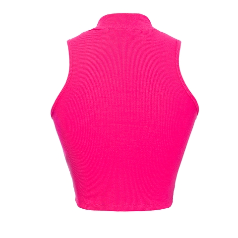 Sisters Áo croptop cổ lọ thun gân co giãn Mico