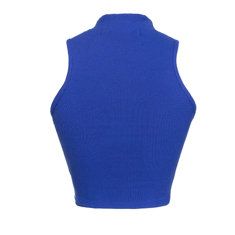 Sisters Áo croptop cổ lọ thun gân co giãn Mico