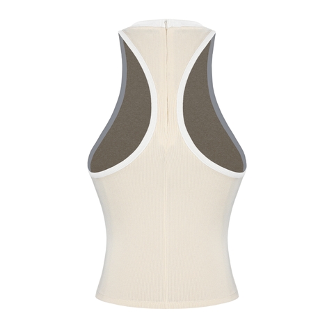 SISTERS Áo ba lỗ khoét sâu Fencii