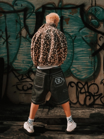 DSW Crop Bomber Jacket Classy - Leopard